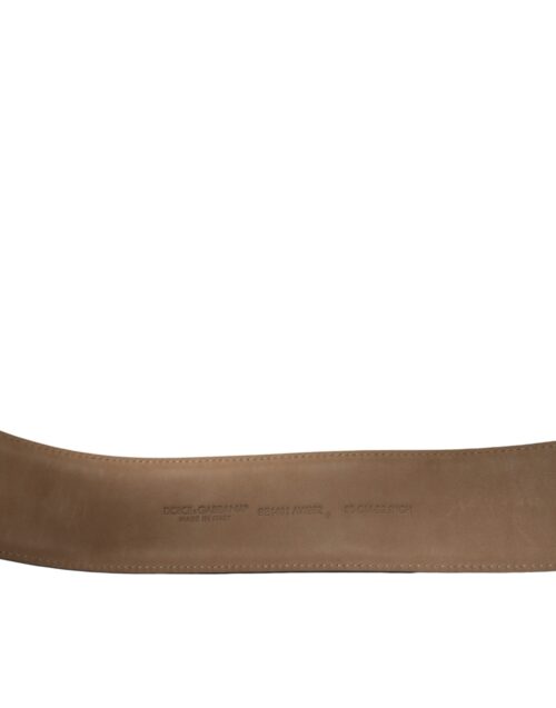 Dolce & Gabbana mustast nahast klassikaline ovaalse metallpandlaga vöö