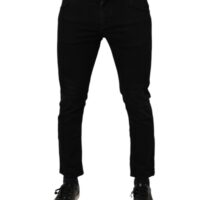 Dolce & Gabbana mustad skinny meeste teksad venivast puuvillast