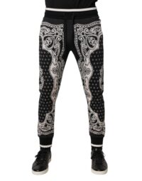 Dolce & Gabbana Mustad jogger-dressipüksid bandaanamustriga
