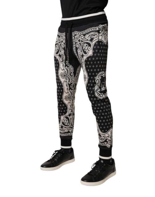 Dolce & Gabbana Mustad jogger-dressipüksid bandaanamustriga