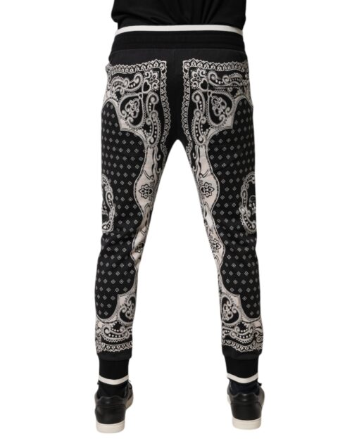 Dolce & Gabbana Mustad jogger-dressipüksid bandaanamustriga