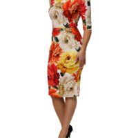 Dolce & Gabbana mitmevärvilise lilleprindiga viskooskleit