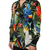 Dolce & Gabbana mitmevärvilise papagoi prindiga vabaaja särk