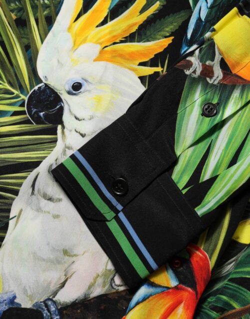 Dolce & Gabbana mitmevärvilise papagoi prindiga vabaaja särk