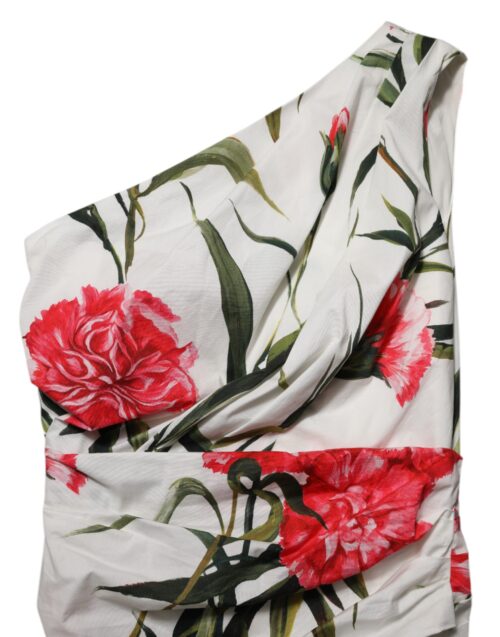 Dolce & Gabbana valge õlaline lilleline pliiatskleit