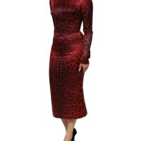 9396944-1.jpeg Dolce & Gabbana punane leopardimustriga ümberlõikeline pikkade varrukatega kleit