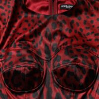 9396948-1.jpeg Dolce & Gabbana punane leopardimustriga ümberlõikeline pikkade varrukatega kleit