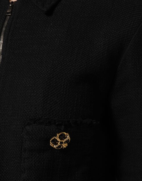 9398036-1.jpeg Dolce & Gabbana must lühike lukuga puuvillane jakk