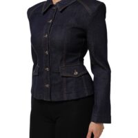 Dolce & Gabbana tumesinine puuvillane kraega teksamantel