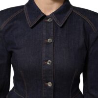 Dolce & Gabbana tumesinine puuvillane kraega teksamantel