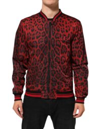 Dolce & Gabbana punane leopardimustriga lukuga meeste bomber-jakk