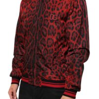 Dolce & Gabbana punane leopardimustriga lukuga meeste bomber-jakk