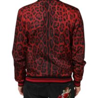 Dolce & Gabbana punane leopardimustriga lukuga meeste bomber-jakk