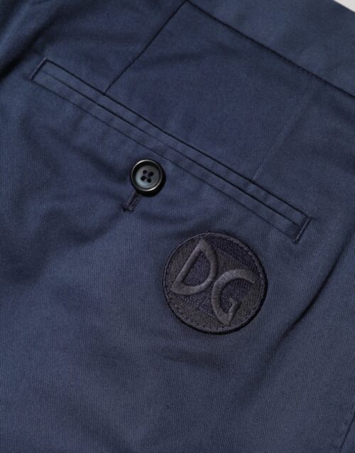 Dolce & Gabbana sinised puuvillased venivad keskmise vöökõrgusega bermuudalühikesed püksid