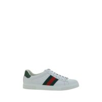 Gucci White Calf Leather Bos Taurus Low Top Sneakers