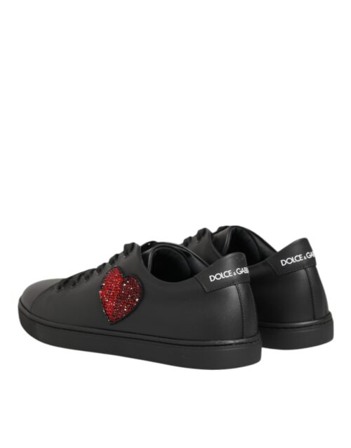 Dolce & Gabbana Mustad kristallsüdamega tossud