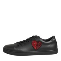 Dolce & Gabbana Mustad kristallsüdamega tossud
