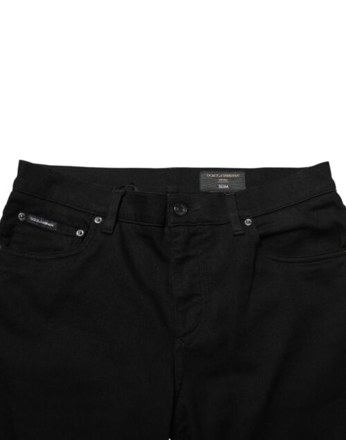 Dolce & Gabbana mustad stretš-slim fit meeste teksad