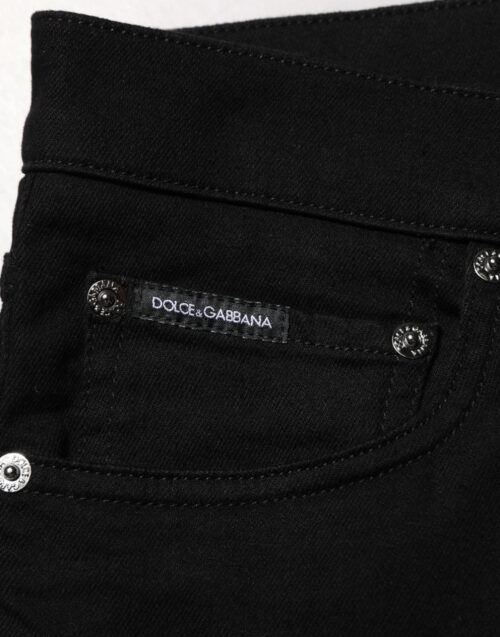 Dolce & Gabbana mustad stretš-slim fit meeste teksad
