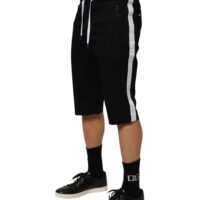 Dolce & Gabbana mustad puuvillased stretš Bermuda lühikesed püksid meestele