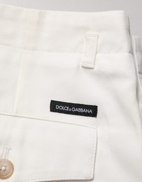 Dolce & Gabbana valged puuvillased meeste bermuudalühikesed püksid, keskmine vöökoht