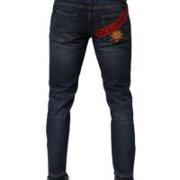 Dolce & Gabbana sinised puuvillased stretš kitsad meeste teksad