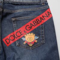 Dolce & Gabbana sinised puuvillased stretš kitsad meeste teksad