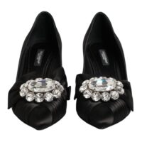 9526362.jpeg Dolce & Gabbana mustad satiinist kristallkaunistusega lipsukesega kingad