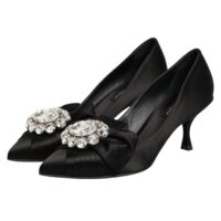 9526366.jpeg Dolce & Gabbana mustad satiinist kristallkaunistusega lipsukesega kingad