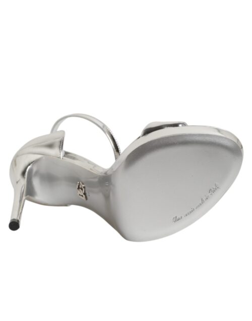 Dolce & Gabbana hõbedased nahast platvormsandaalid Keira