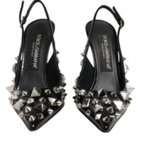 Dolce & Gabbana mustad neetidega nahast slingback-kontsad