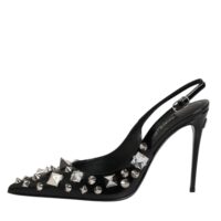 Dolce & Gabbana mustad neetidega nahast slingback-kontsad