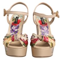 Dolce & Gabbana beežid lillelised kiilkonts-sandaalid pahkluurihmaga