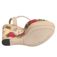 Dolce & Gabbana beežid lillelised kiilkonts-sandaalid pahkluurihmaga