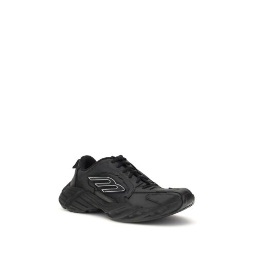 Balenciaga Black Calf Leather Bos Taurus Athletic Sneakers
