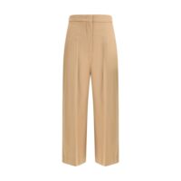 Max Mara Beige Fleece Wool Casual Pants