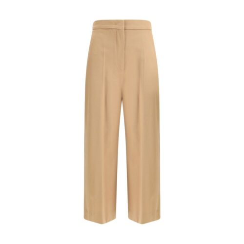 Max Mara Beige Fleece Wool Casual Pants