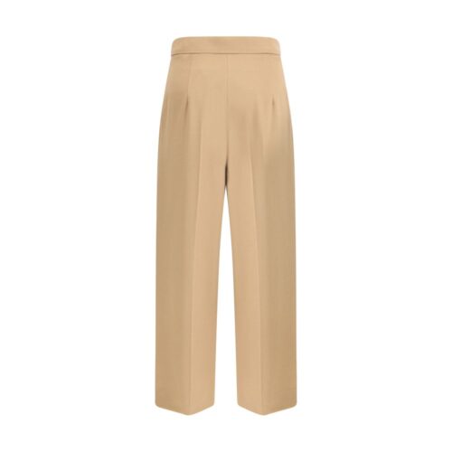 Max Mara Beige Fleece Wool Casual Pants