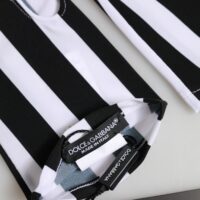 Dolce & Gabbana mustvalged nailonist sõrmedeta randmepikkused kindad