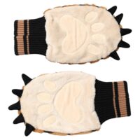 Dolce & Gabbana pruunid tiigrimustriga kootud karvase randmeosaga labakindad, universaalne suurus