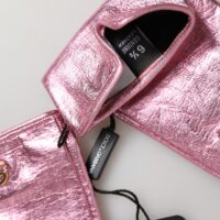 Dolce & Gabbana roosad nahast DG logoga randmepikkused labakindad