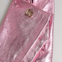 Dolce & Gabbana roosad nahast DG logoga randmepikkused labakindad