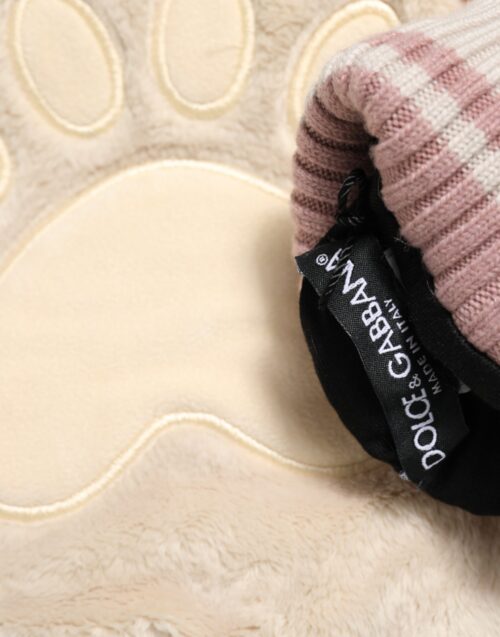 Dolce & Gabbana pruunid akrüülist kootud karvase randmeosaga labakindad