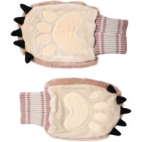 Dolce & Gabbana pruunid akrüülist kootud karvase randmeosaga labakindad