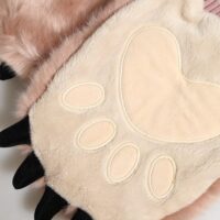 Dolce & Gabbana pruunid akrüülist kootud karvase randmeosaga labakindad