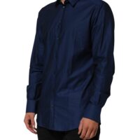 9651453.jpeg Dolce & Gabbana sinine puuvillane kraega meeste GOLD triiksärk