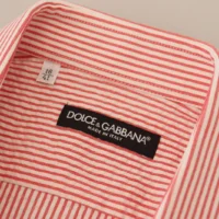 Dolce & Gabbana punase-valge triibuline puuvillane lühikeste varrukatega särk