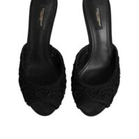 Dolce & Gabbana mustad tikandiga kontsslipperid