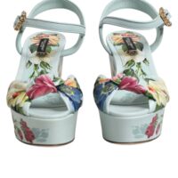 Dolce & Gabbana rohelised lillelised kiilkonts-sandaalid pahkluurihmaga