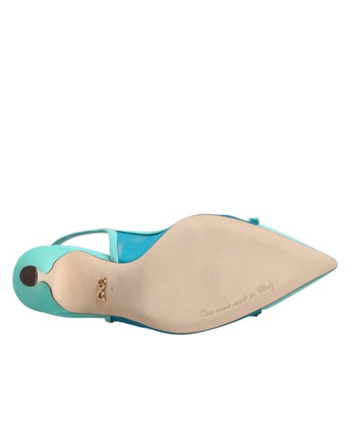 9660997.jpeg Dolce & Gabbana helesinised nahast ja võrkmaterjalist slingback-kontsakingad